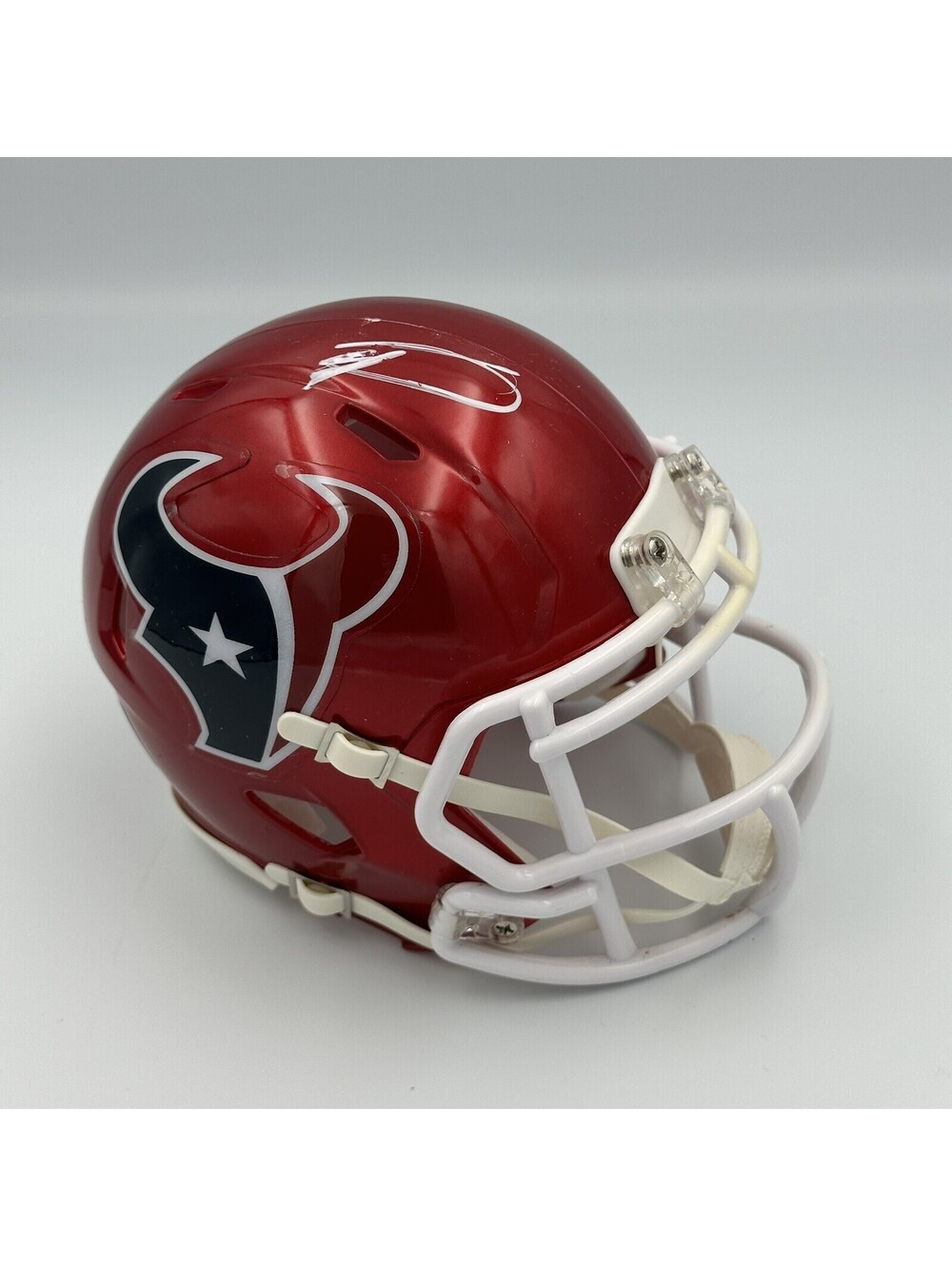 Stefon Diggs Autographed Houston Texans Flash Mini NFL Helmet Beckett